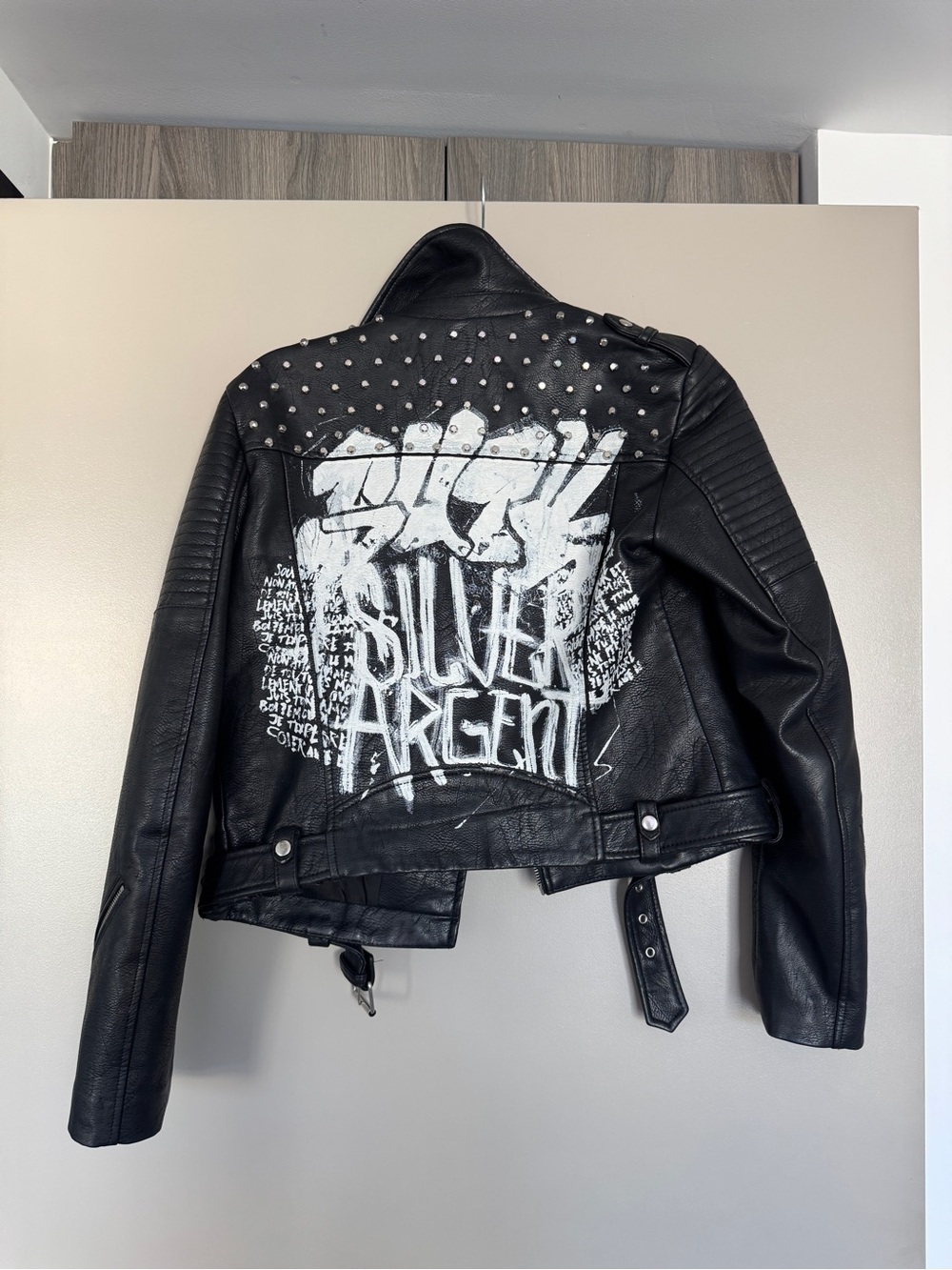 ZARA Classic Black Studded Moto Jacket - Women medium - Picture 5 of 7